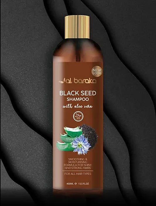Black Seed with Aloe Vera Halal Al Baraka Shampoo 400 ml for All Hair Type