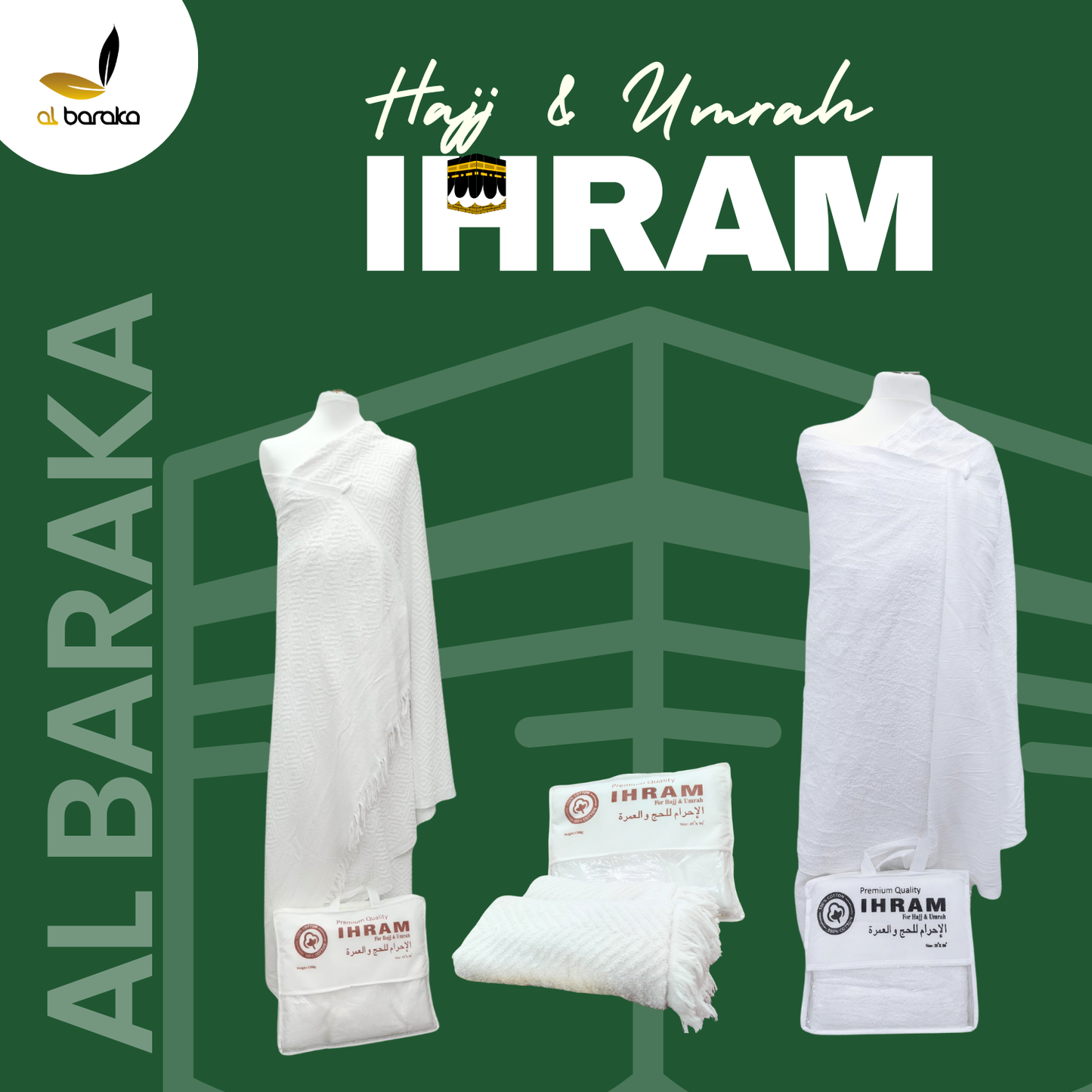 Children Hajj & Umrah Ihram Premium quality Towel 2pcs Set Cotton Super Soft- Standard Child Size 45''x90''in