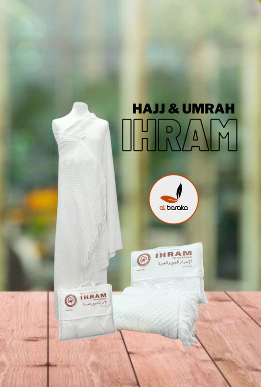 Adult hajj & Umrah Ihram Towel 2pcs Set  Cotton Super Soft- Standard Adult Size 45''x90''in