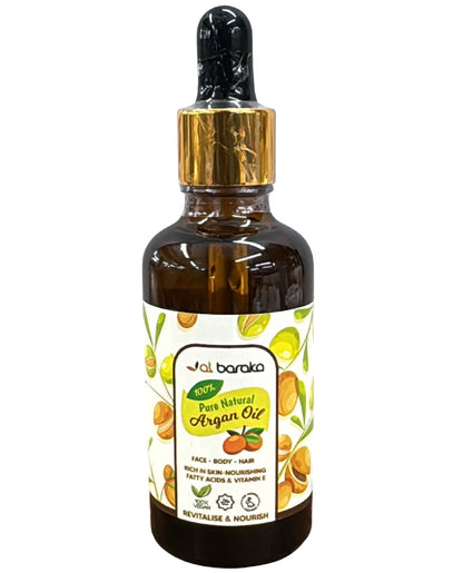 Al Baraka 100% Pure Natural Argan Oil Face Body Hair Vitamin E Nourishing Oil